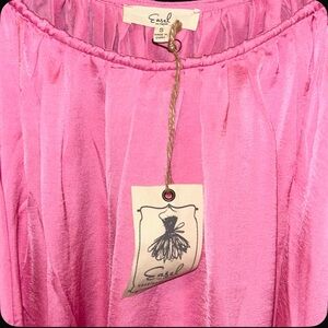 Easel Vibrant Pink 100% Polyester Blouse